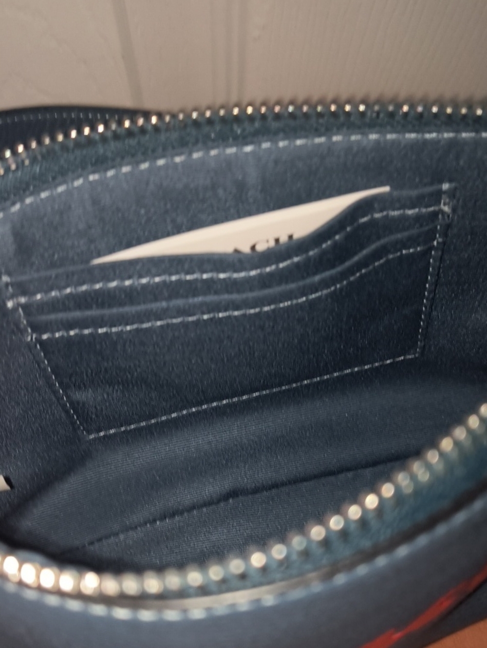 Coach Nolita 19 Wristlet Wallet Clutch Denim & Silver NWOT - Picture 9 of 10